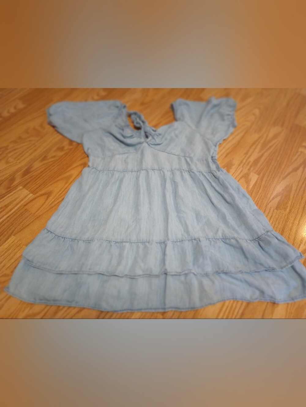 Lauren Conrad Denim Look Mini Dress. Lightwash Blue. XXL
